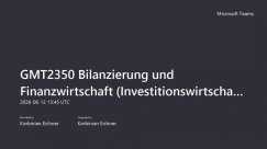 GMT2350 Bilanzierung und Finanzwirtschaft (Investitionswirtschaft) Teil 3 von 3